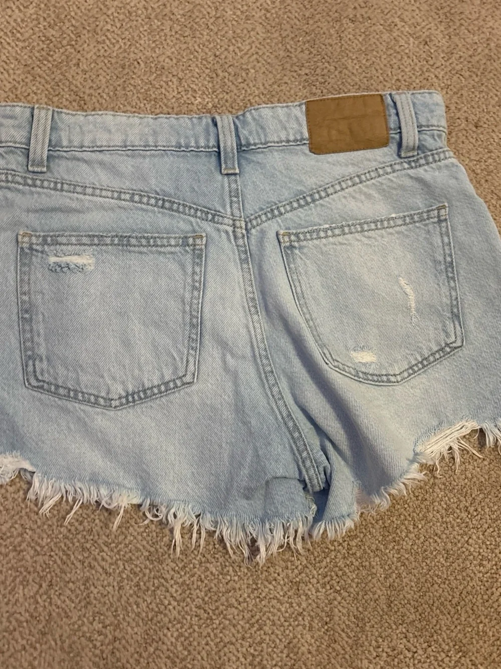Cotton On Light Blue Distressed Denim Shorts